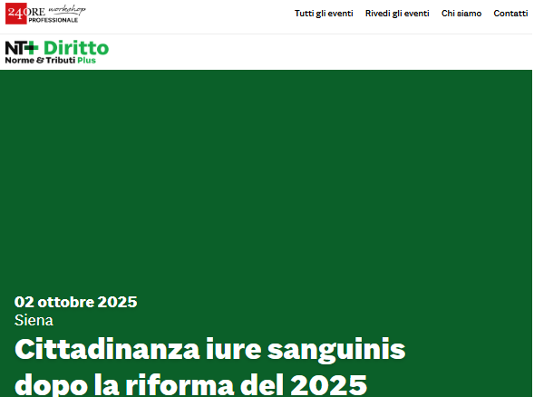 Cittadinanza iure sanguinis dopo la riforma del 2025