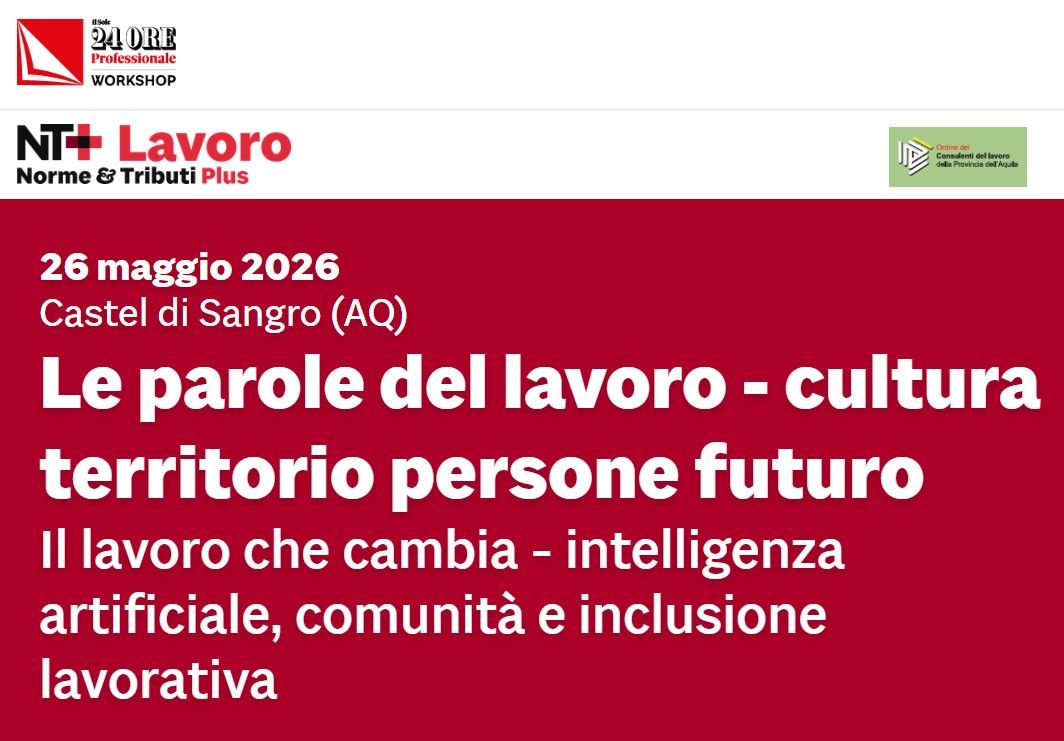 Le parole del lavoro - cultura territorio persone futuro