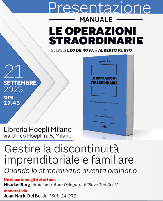 Presentazione manuale "Le operazioni straordinarie"