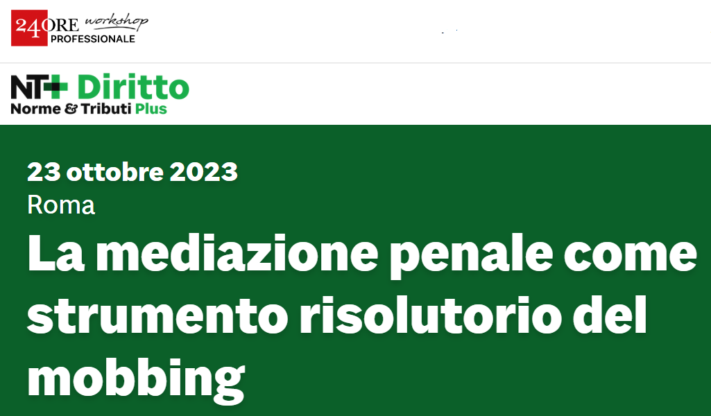 La Mediazione Penale Come Strumento Risolutorio Del Mobbing