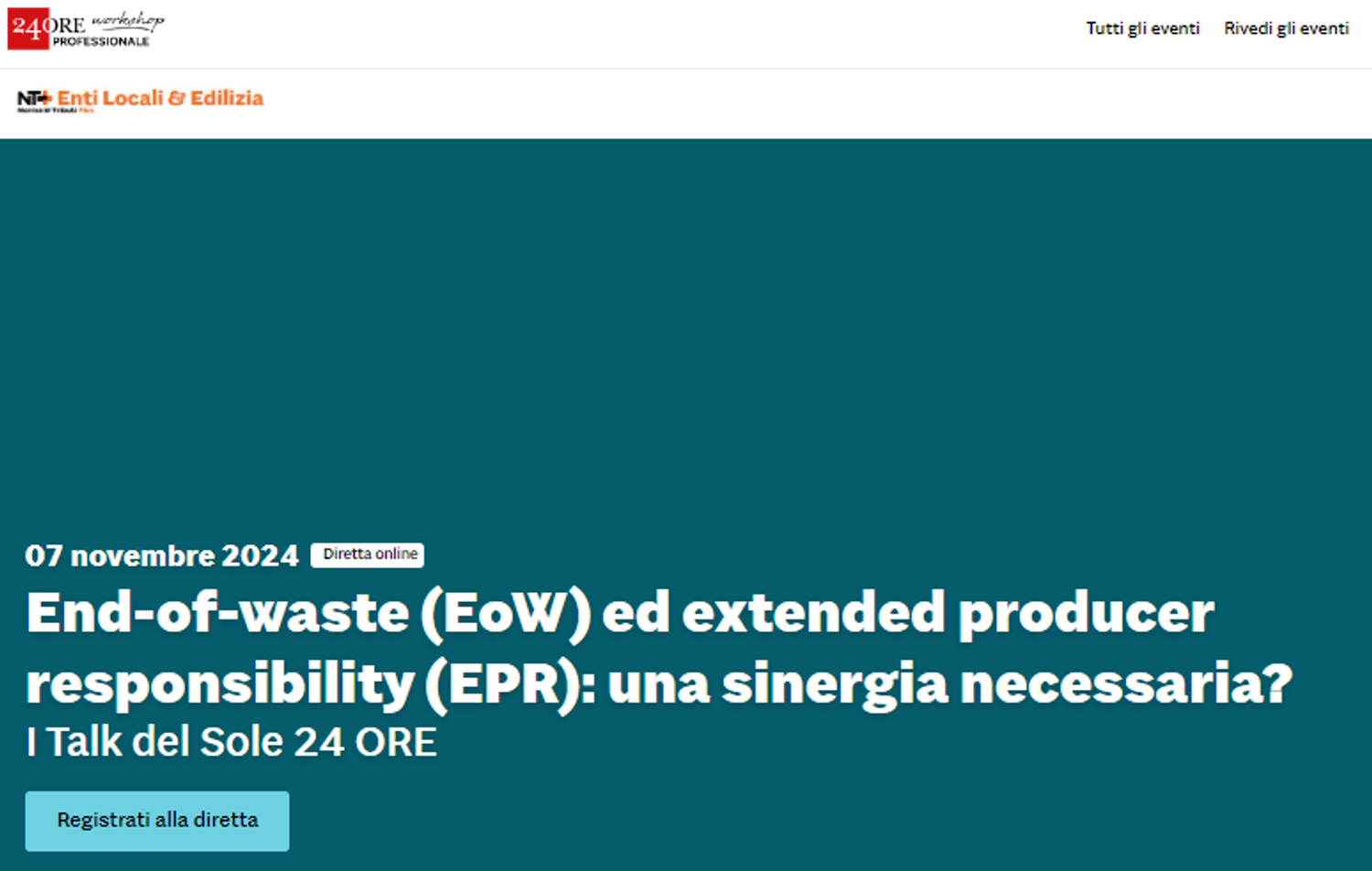 End-of-waste (EoW) ed extended producer responsibility (EPR): una sinergia necessaria?