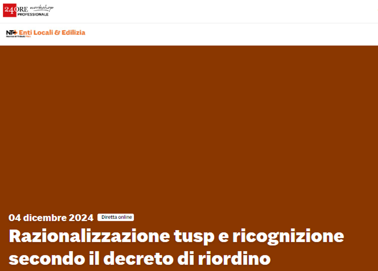 Razionalizzazione tusp e ricognizione secondo il decreto di riordino